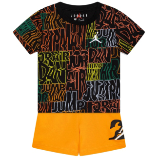 SET JORDAN FUEL UP COOL DOWN SHORT NERO ARANCIONE