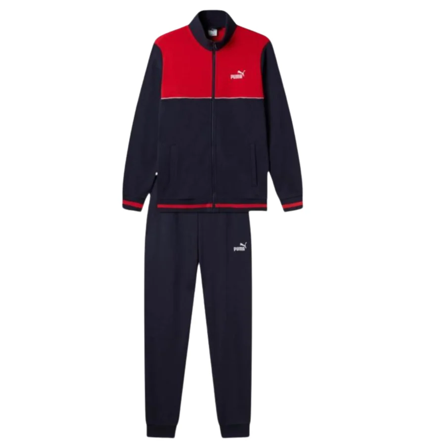 TUTA PUMA 688967 16 ESSENTIALS COTONE GARZATO BLU